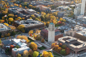 University of Michigan central campus aerial